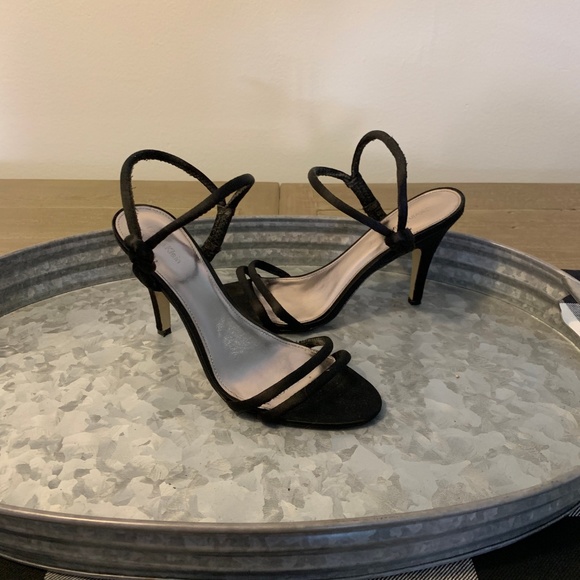 Calvin Klein Black Satin Heels - Picture 6 of 7